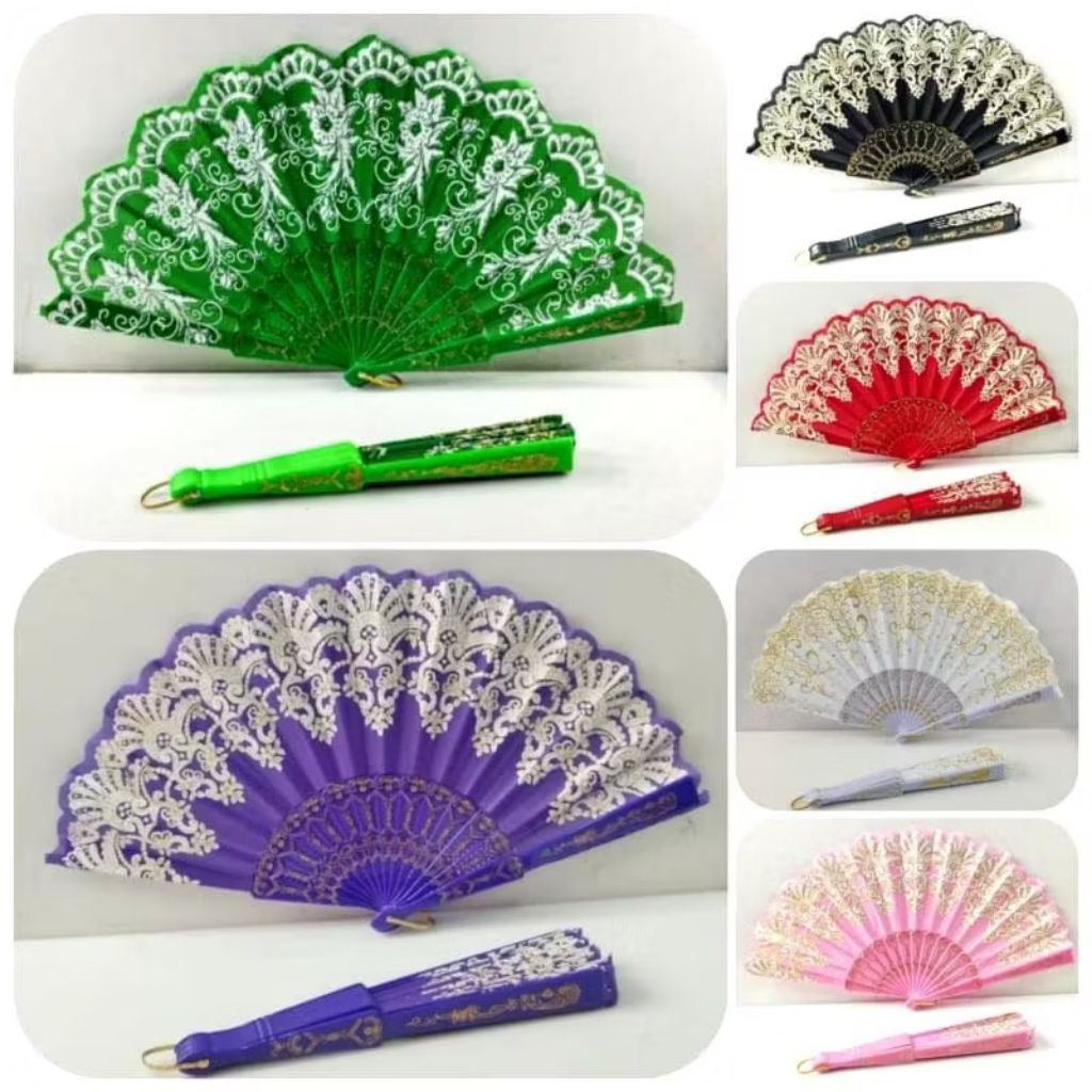 KIPAS LIPAT JEPANG GAGANG GLITER / KIPAS LIPAT TANGAN GLITTER / KIPAS LIPAT JEPANG NARI / KIPAS JEPA