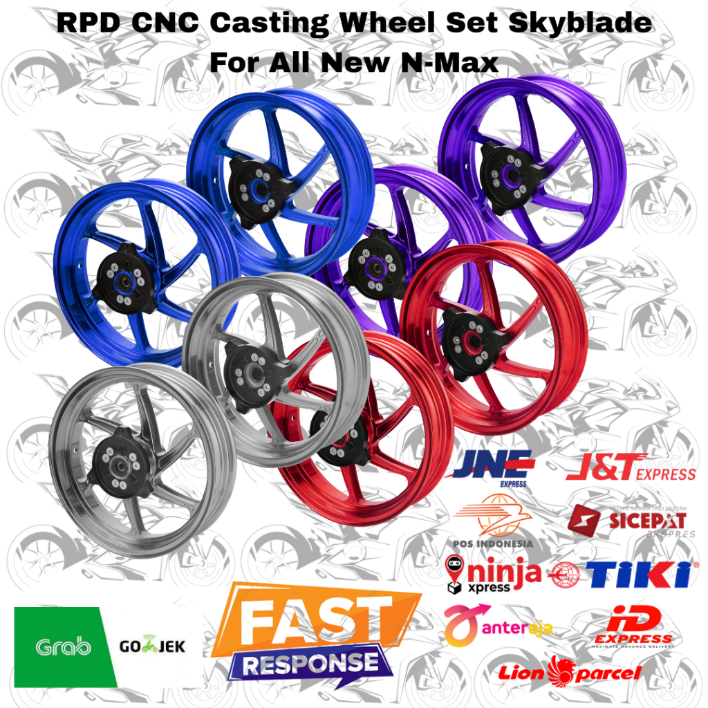 Velg RPD CNC Casting Skyblade Model OZ Palang 6 – Nmax New / Neo / Turbo