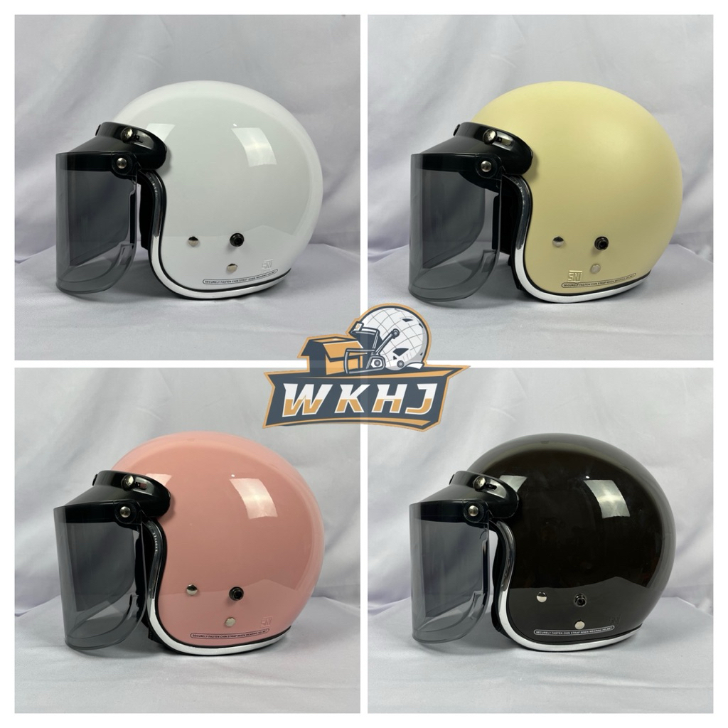 ( LC ) Helm Bogo Dewasa List Chrome Kaca “ DATAR HITAM “ SNI - Helm Bogo Wanita Pria - Helm Bogo Cla