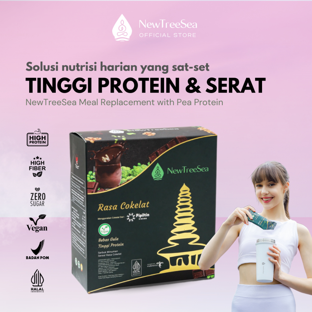 

Newtreesea Meal Replacement - Meal Replacement - 1 Box Bebas Gula - Tinggi Protein - Halal & BPOM