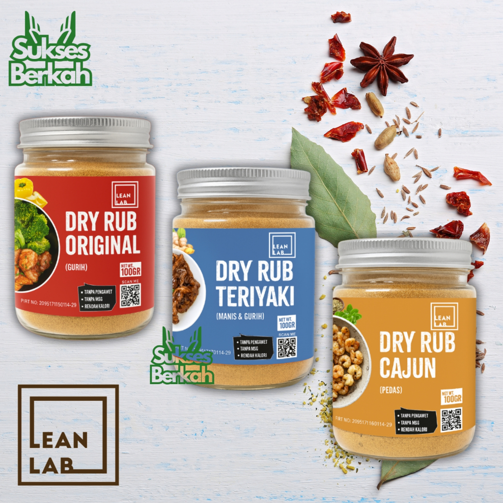 

Bumbu Masak Dry Rub Leanlab Marinasi Rendah Kalori 100g Original Cajun Teriyaki Untuk Daging Ayam