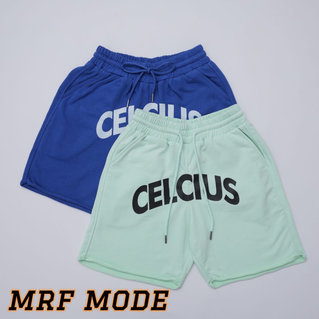 Bestseller Celana Pendek Gulung  celana pendek unfinished pria bahan baby teri ukuran M L XL sablon 