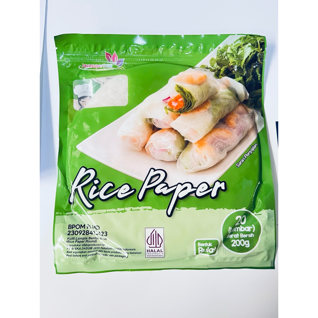 

Rice paper bulat 200gr isi 20 lembar