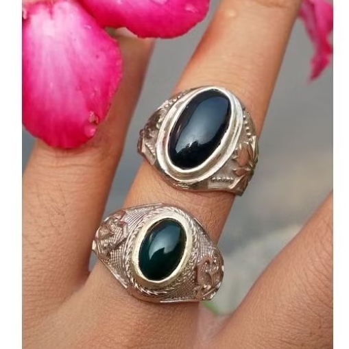 borongan 2pcs cincin batu akik bacan