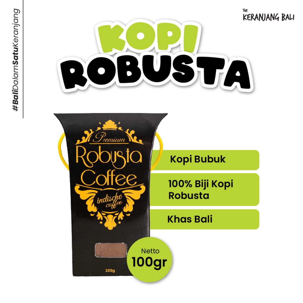 

The Keranjang Bali Kopi Bubuk Kintamani Indische Premium Robusta 100 Gram