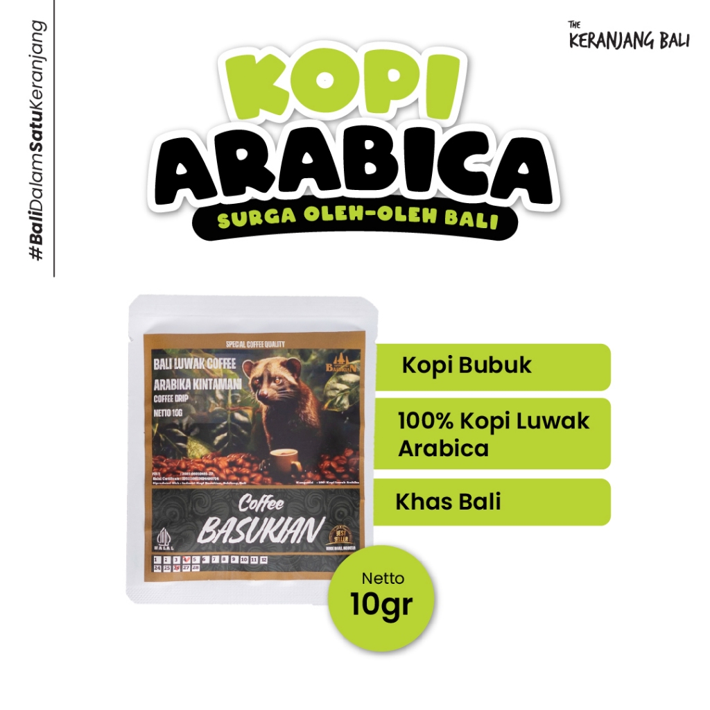 

The Keranjang Bali Kopi Drip Bag Arabica 100% Kopi Luwak Khas Bali