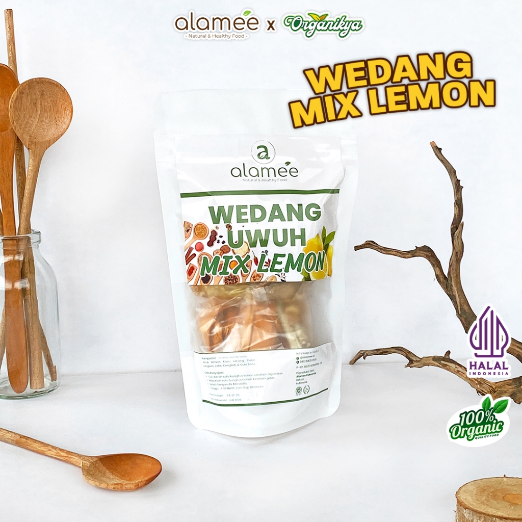 

ALAMEE Wedang Uwuh Mix Lemon Rempah Minuman Herbal Alami Langsung Seduh Lengkap Komplit organikya