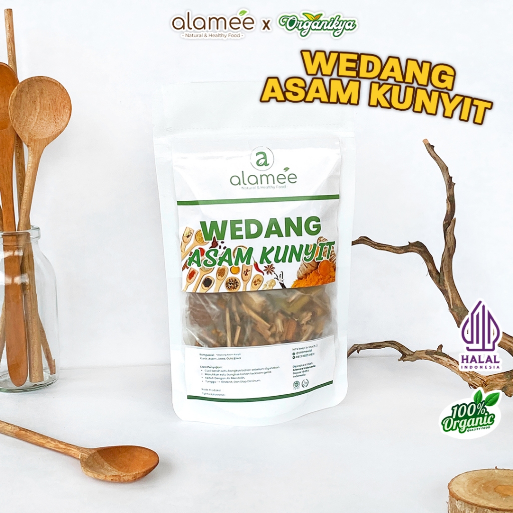 

ALAMEE Wedang Asam Kunyit Kunir Asem Asli Rempah Minuman Herbal Alami Langsung Seduh organikya