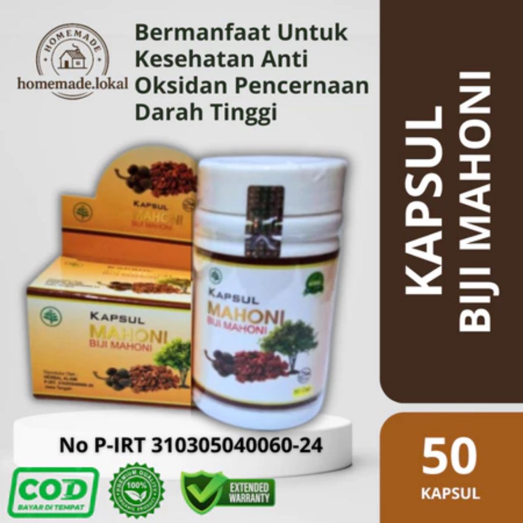 Kapsul Biji Mahoni Herbal Melancarkan Peredaran Darah dan Mengatasi Rematik Radang Sendi