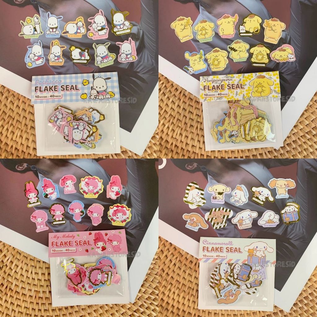 

Stiker Flake Seal Karakter Kartu Sanrio Hello Kitty Kuromi My Melody Lucu Unik Kado Hadiah Gift