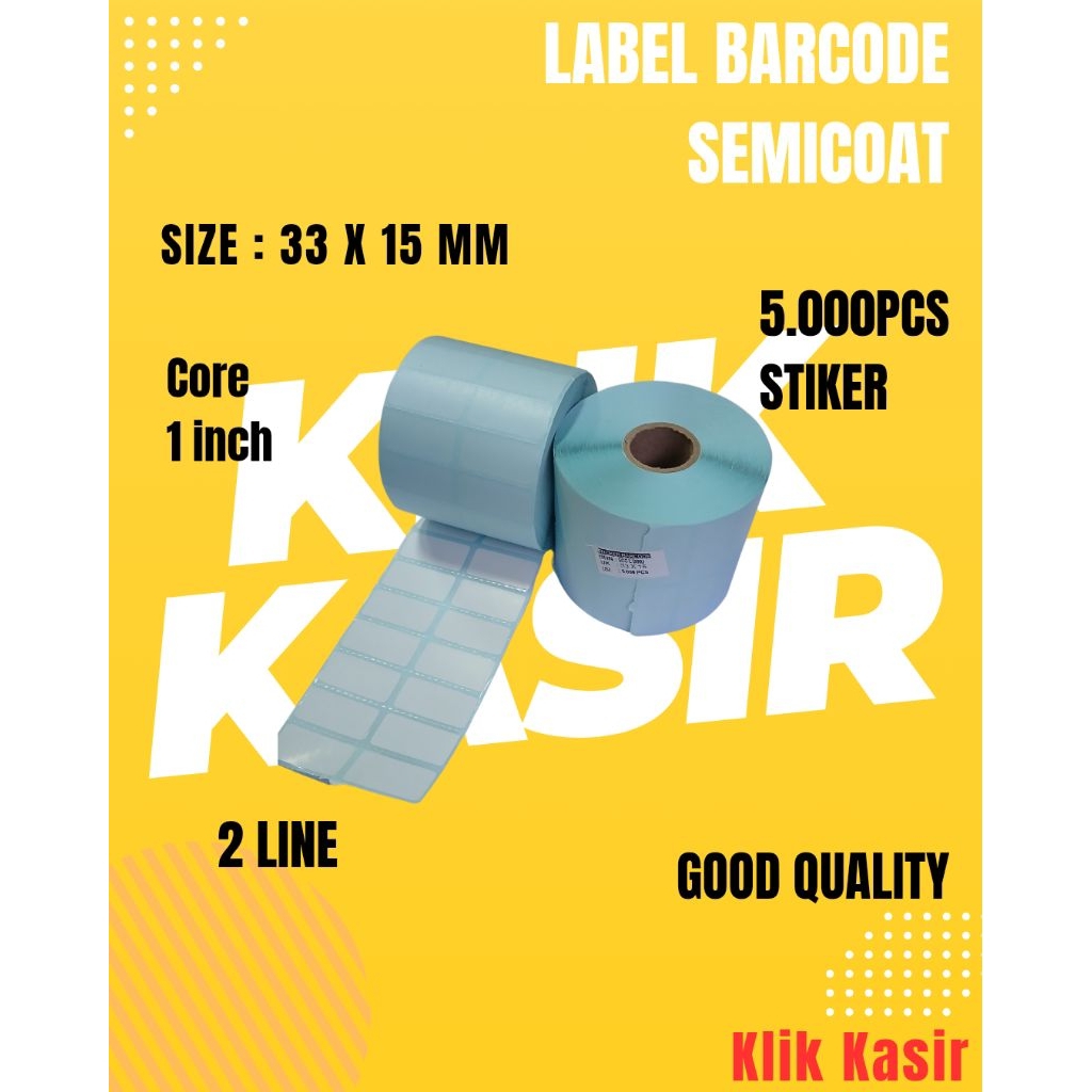 

Label barcode semicoat uk. 33 x 15 2 line / Sticker barcode harga /Label stricker