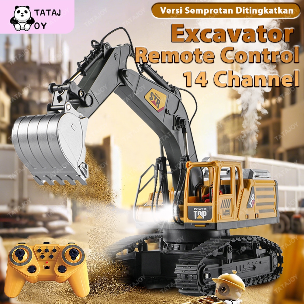 Tatajoy 1:14 Mainan Excavator Remote Control Besar 14Channel Ekskavator Mainan Anak 2.4Ghz 14Channel