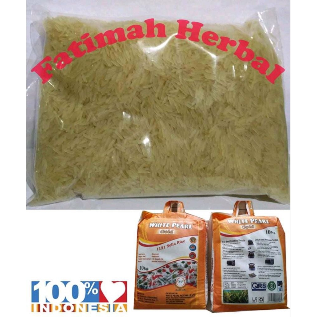 

Beras India Basmati Repack Sella - Sella White Pearl Gold - 1 kg