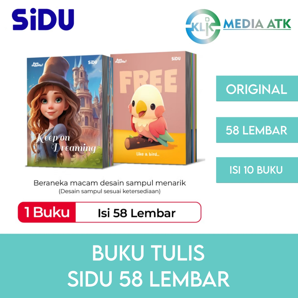 

SiDU 58 Lembar Buku Tulis - 1 Pak Isi 10