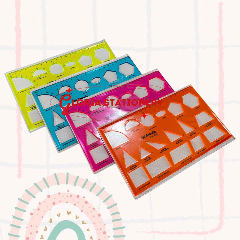 

Template Ruler / Penggaris Cetakan BT-785 Butterfly ( Warna Random )
