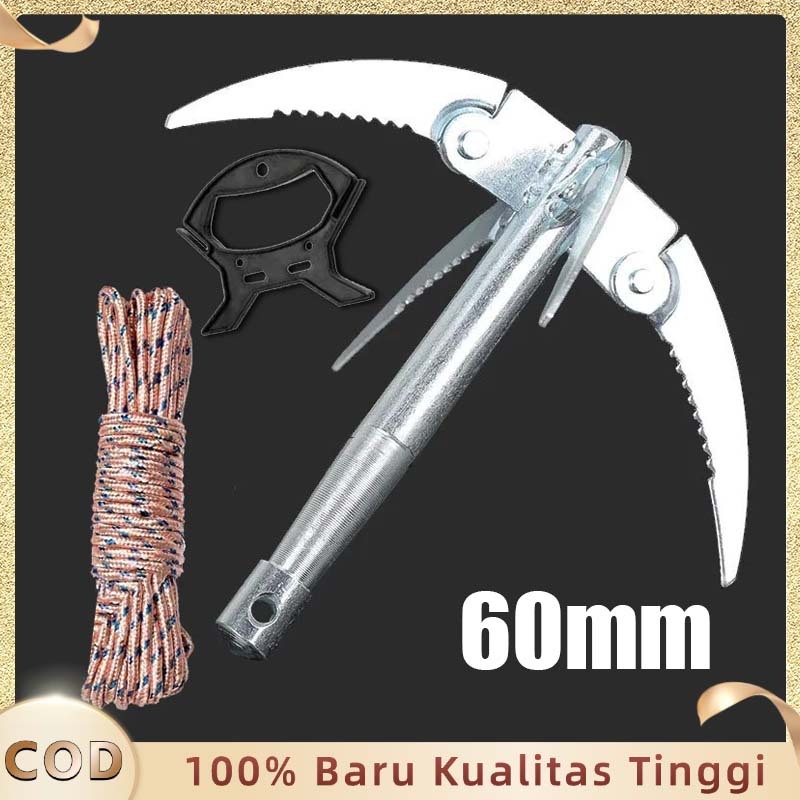 Sabit Jangkar 4 Cakar Lipat Besi Galvanis Jangkar Mini Pemotong Rumput Air Alat Kebun Portabel