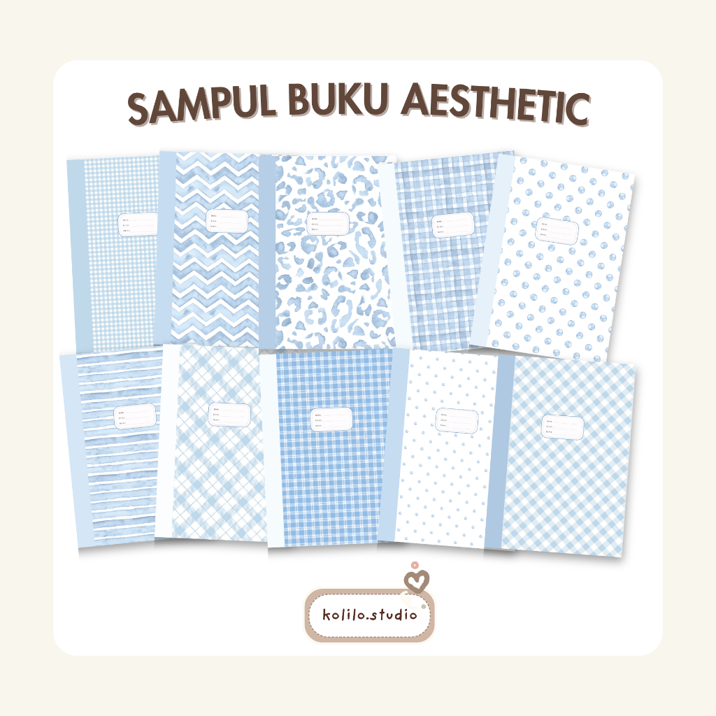 

[10pcs] SAMPUL BUKU AESTHETIC LUCU PINK BLUE MOTIF