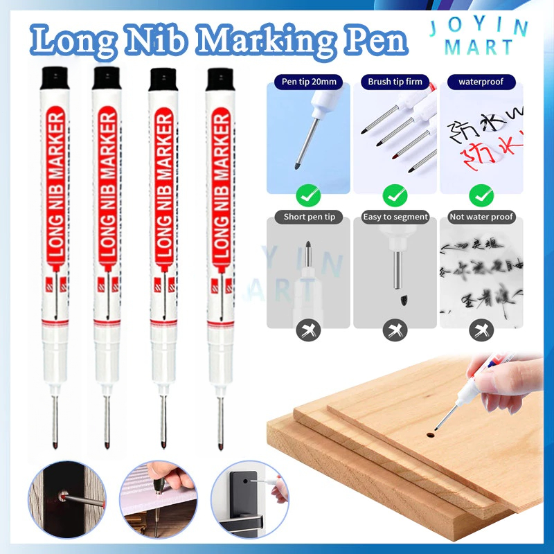 

6PCS SPIDOL TUKANG PERMANEN ALAT TULIS PENANDA PULPEN KEPALA PANJANG LONG NIB TIP MARKER