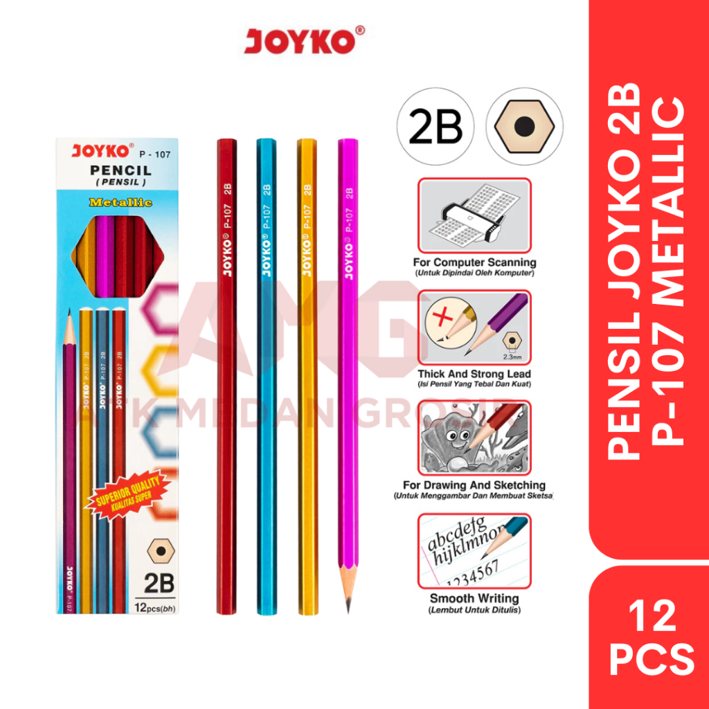 

PENSIL JOYKO METALLIC 2B P-107 1 BOX ISI 12 PCS