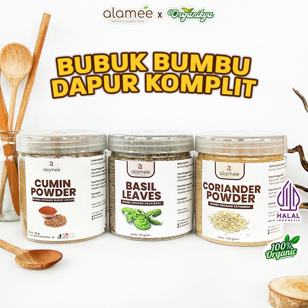 

ALAMEE Bumbu Dapur Bubuk Lengkap Bawang Bombay Powder Organik Praktis Siap Pakai Toples organikya
