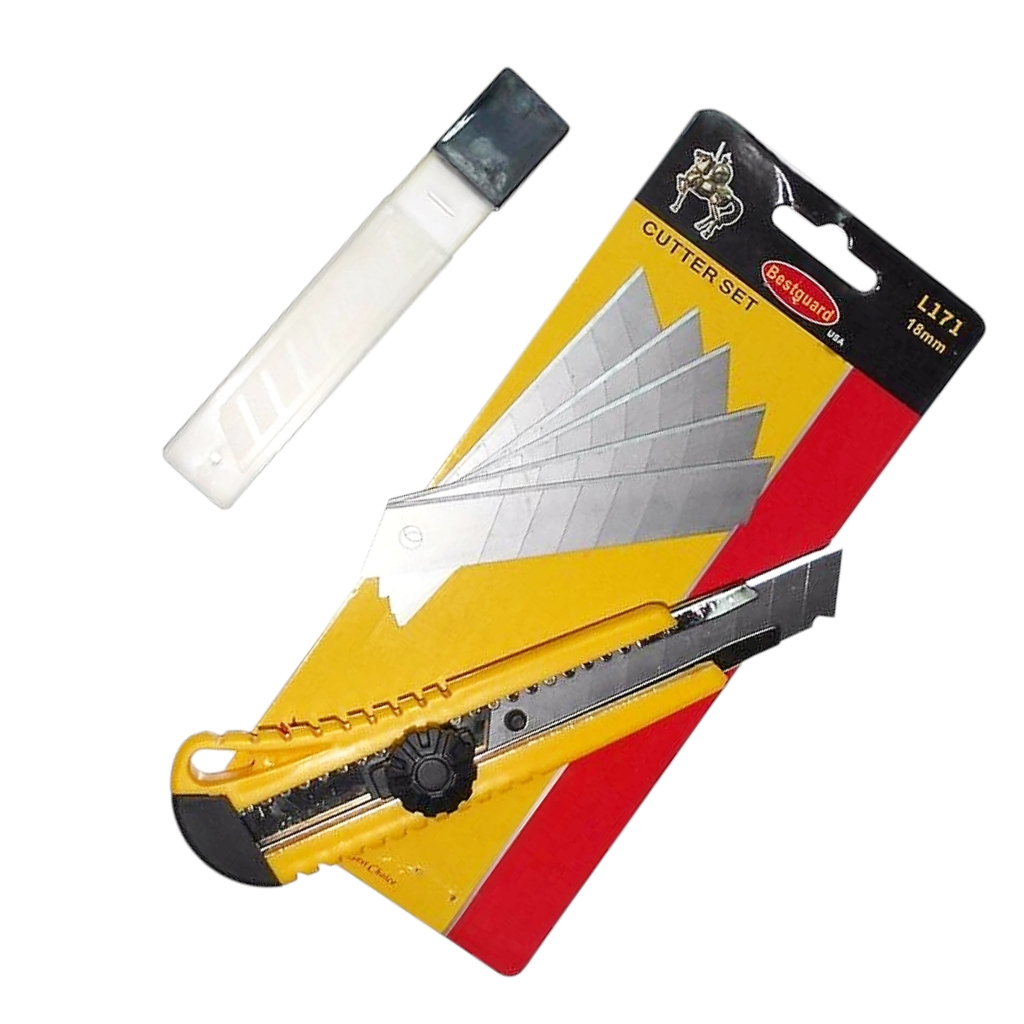 

Pisau Cutter set 18MM Bestguard Utility Knife Multifungsi 5pcs mata pisau gratis