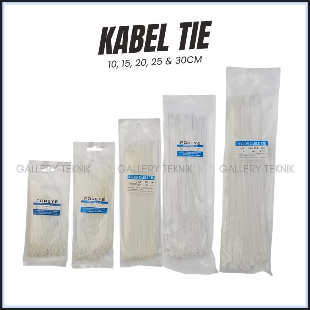 

Cable Tie Kabel Tis Putih Nylon Transparan Transparant Tali Pengikat Bungkus Makanan 1 Pak 100pcs Panjang Insulock