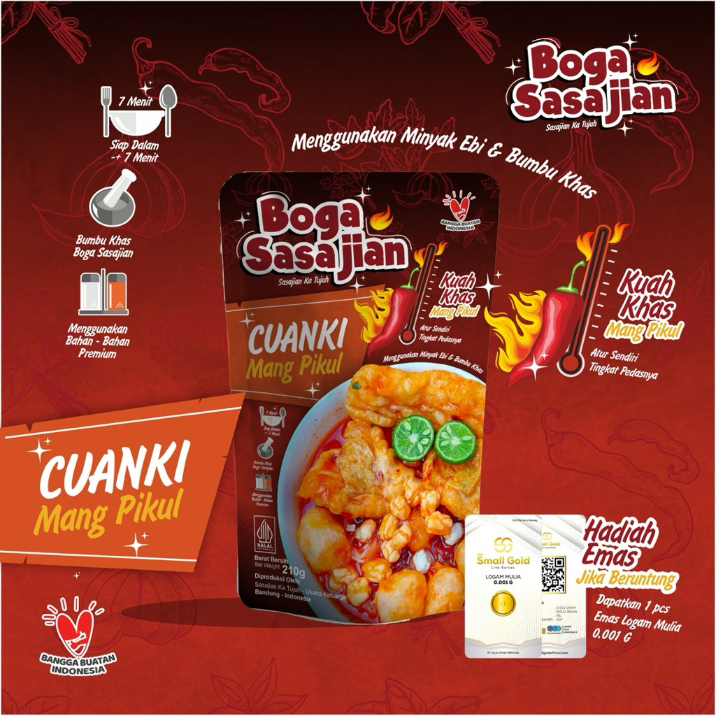 

CUANKI MANG PIKUL BOGA SASAJIAN -+ 210 G || HADIAH 1 EMAS LOGAM MULIA 0.001 G “JIKA BERUNTUNG”