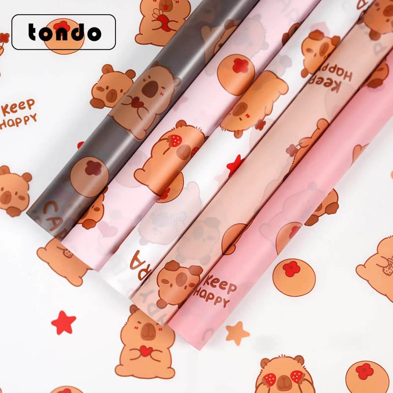 

Kertas Buket Wrapping Motif Anak CAPYBARA / Kertas Kado Anak Corak Kartun Ecer Lembaran KB83