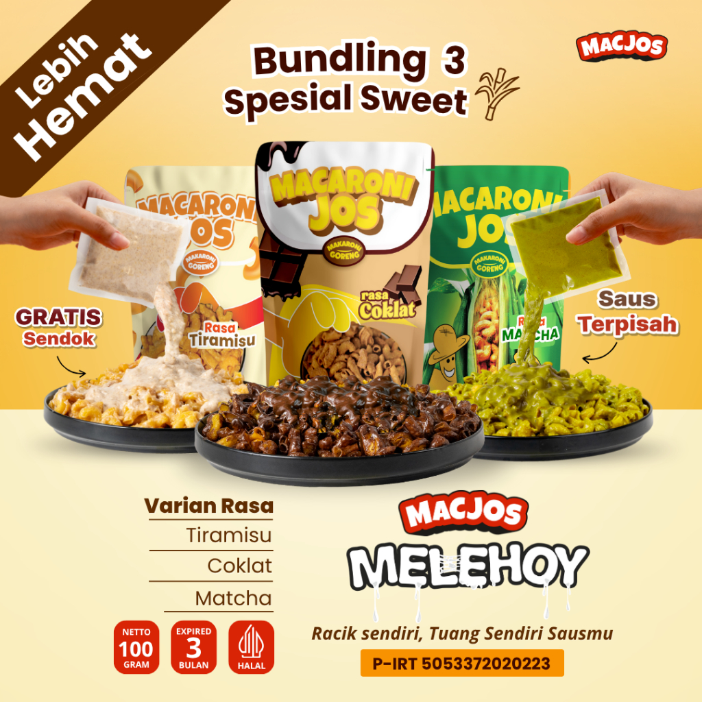 

Macjos Melehoy Sweet Makaroni 100gr Halal Viral