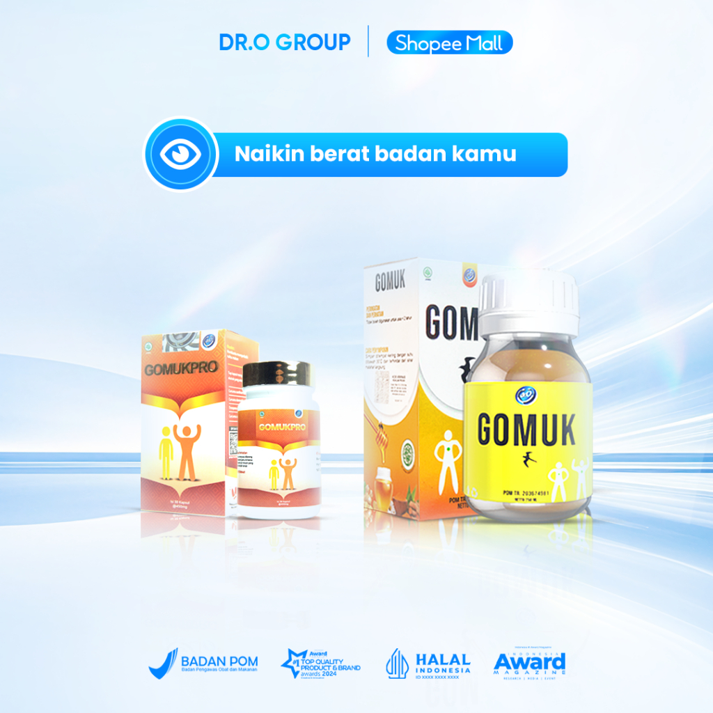 Madu Gomuk 250ml ( 1 Gomuk + 1 Gomuk pro ) - Tingkatkan  Berat Badan Dengan Gomuk Herbal Yang Aman/ 