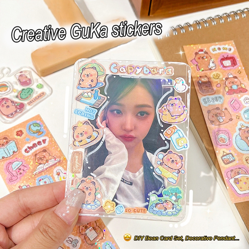 

Sticker Banyak Macam Kartun Shiny Stiker Set Kapibara Capybara Lucu Mahasiswa Murid Sekolah Hias DIY Bahan Stiker Tempel