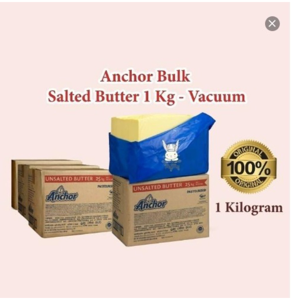 

Anchor Butter Bulk Salted 1kg - Vacum