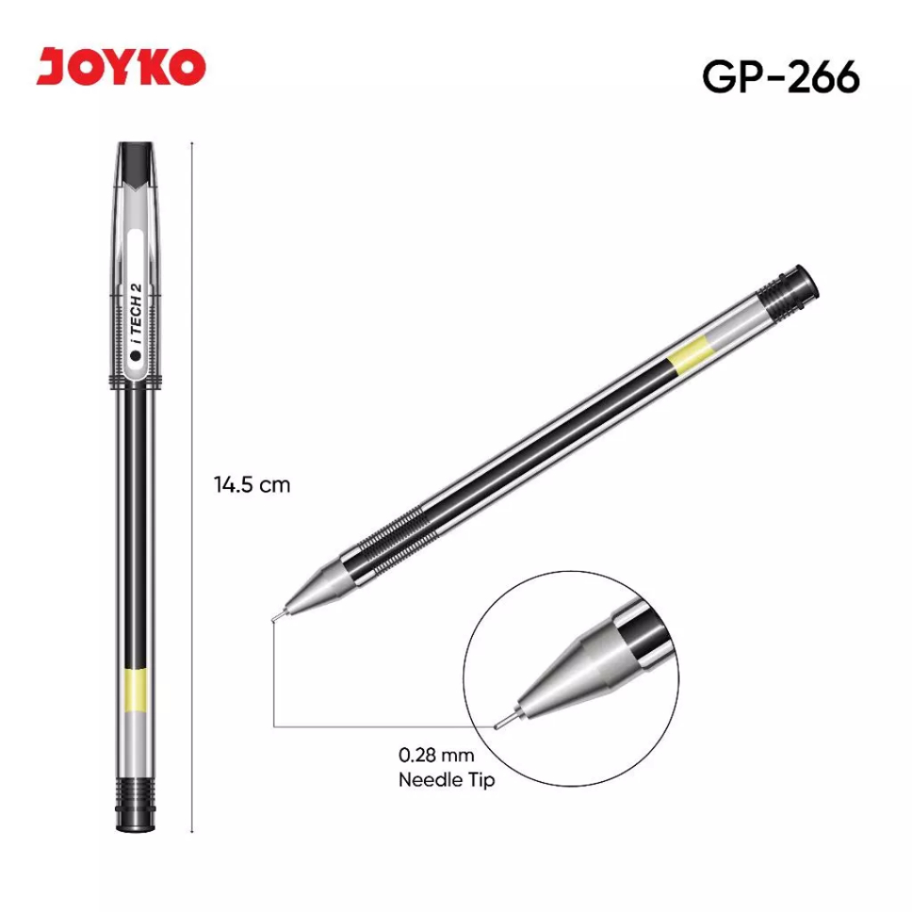 

Bolpoin Gel JOYKO I-Tech 2 GP-266 0.28mm Hitam (024143)