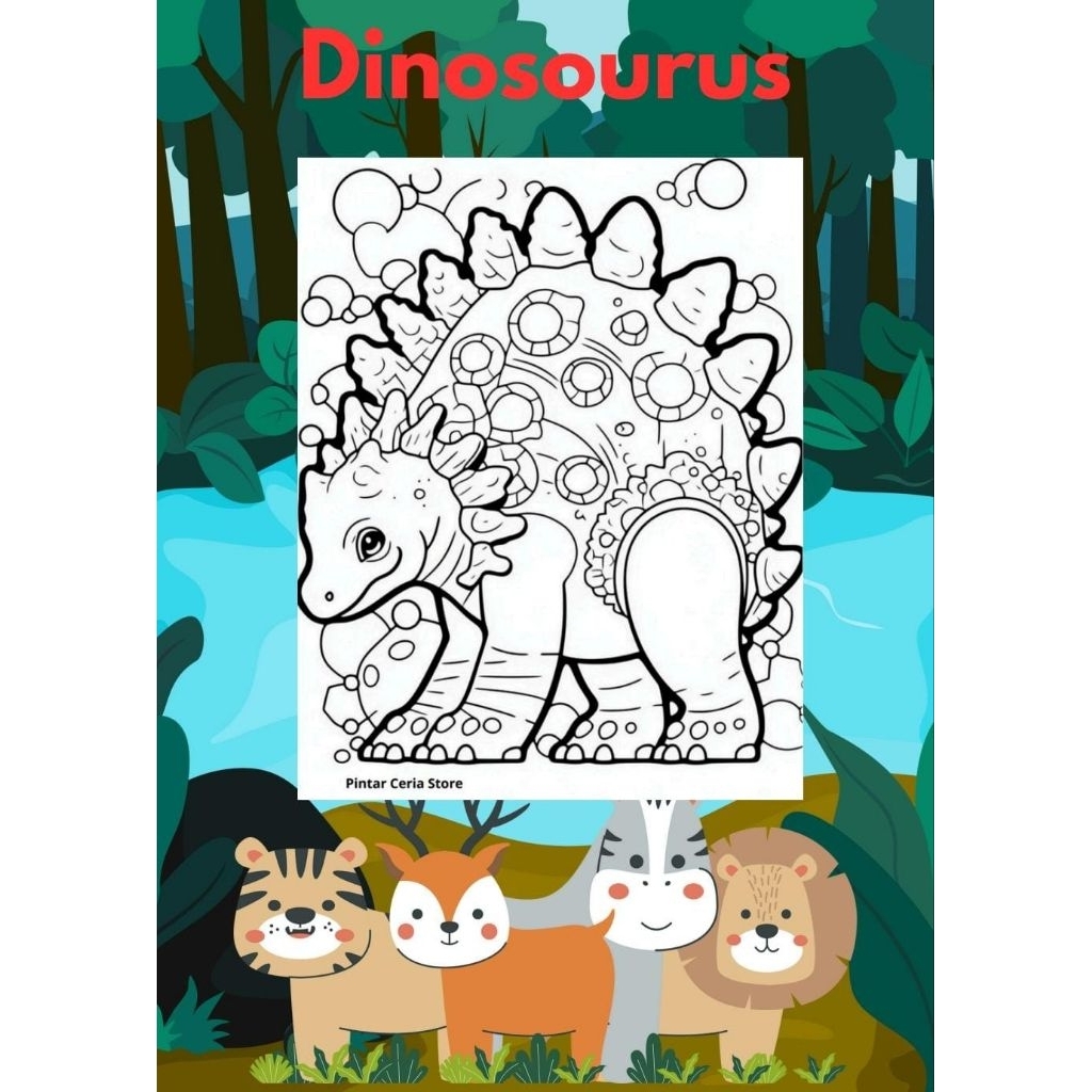 

Lembar Mewarnai Anak Lembar Kertas Tema Dinisourus Ukuran A4 25 Lembar