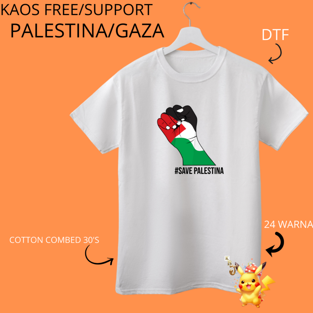 Baju kaos Palestina Kaos Save Gaza cowok cewek anak dewasa Klinikbajujkt type8