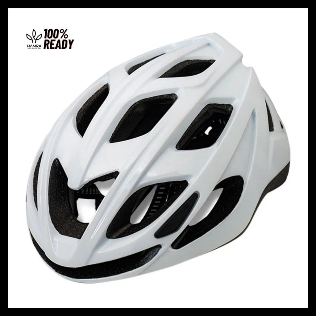 Helm Sepeda - Putih / Helm Sepeda Unisex / Helm Sepeda TaffSPORT / Ultralight Breathable Helmet