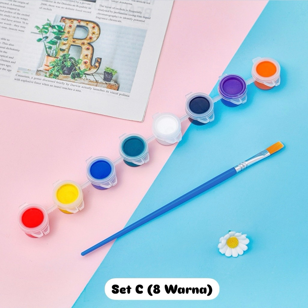 

Acrylic Colour Set 6 Warna Cat Aklirik Kanvas Lukis Paint Coloring 3 Ml AT43