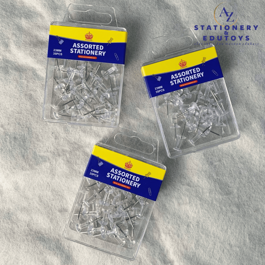 

Push Pin Kingco 23mm – 35 Pcs | Paku Picik Papan Gabus & Kork Board