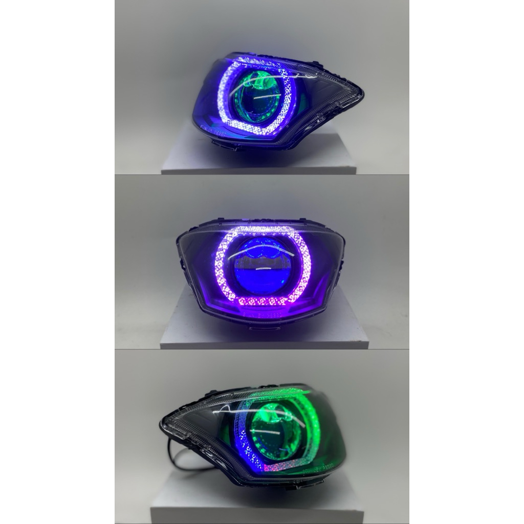 Biled AES Experience Double Laser Lampu Depan Mio J full RGB Reflektor Original