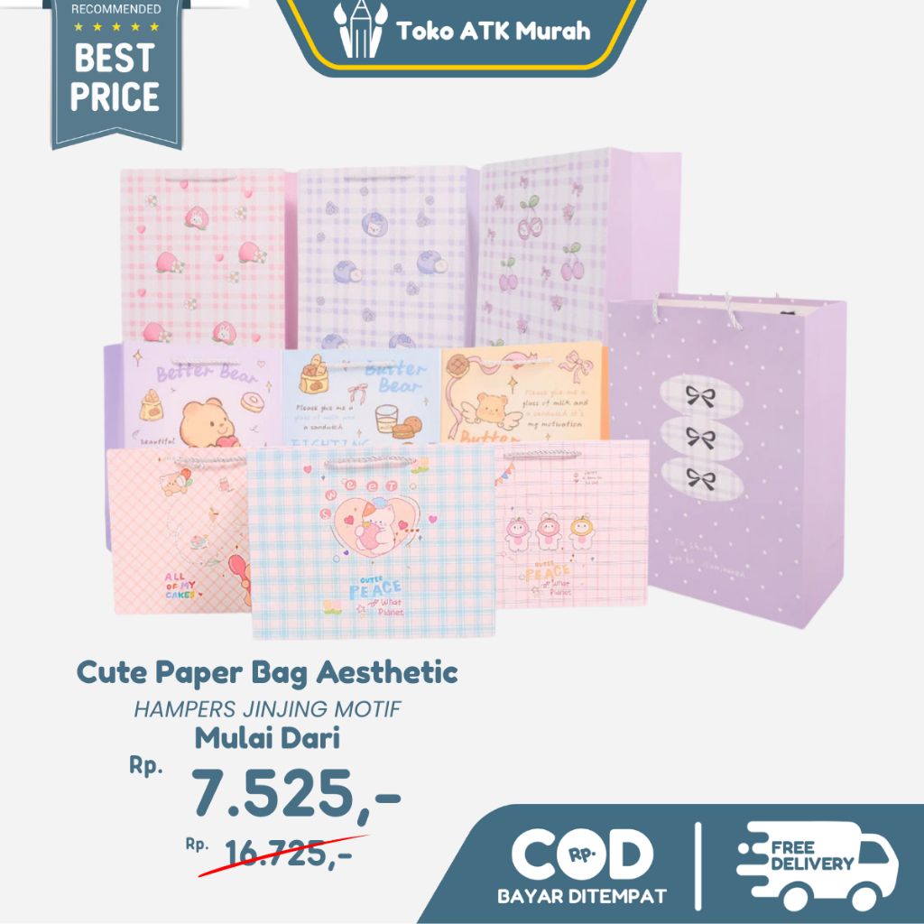 

PAPER BAG TAS HAMPERS JINJING MOTIF LUCU KARAKTER AESTHETIC KADO BINGKISAN HADIAH GIFT BOX