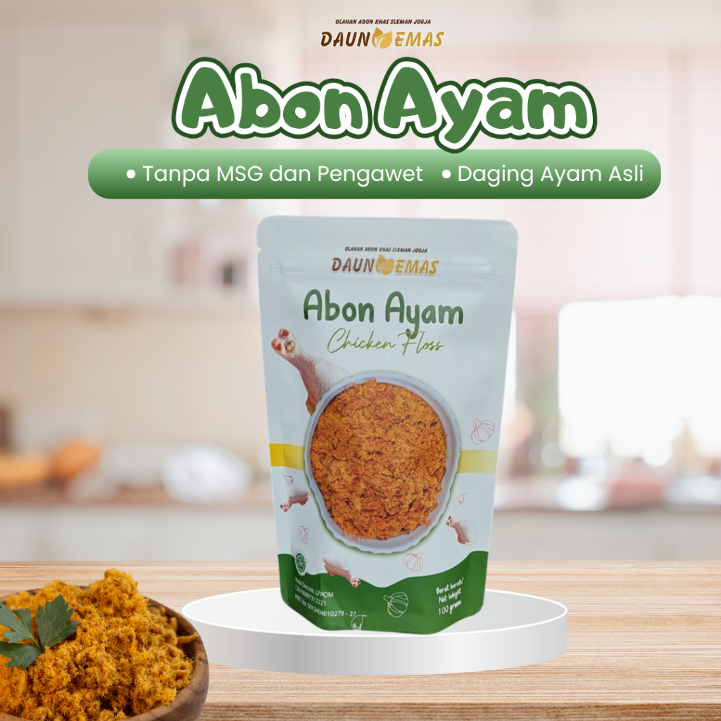 

Abon Ayam Sehat Tanpa MSG Daun Emas Single Pack