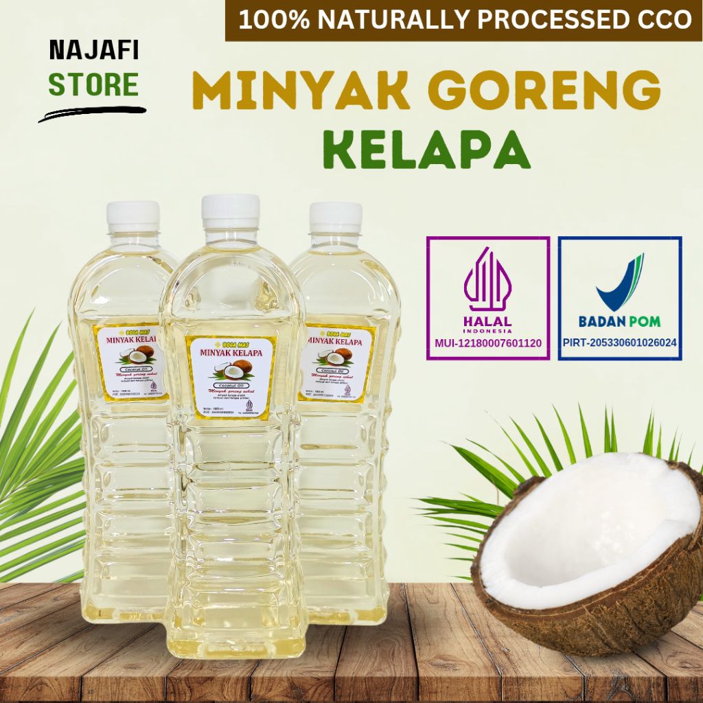 

Minyak Goreng Kelapa 1 Liter Murni Sehat Bogamas l Non Kolesterol l Coconut Cooking Oil [CCO] Al Jawad