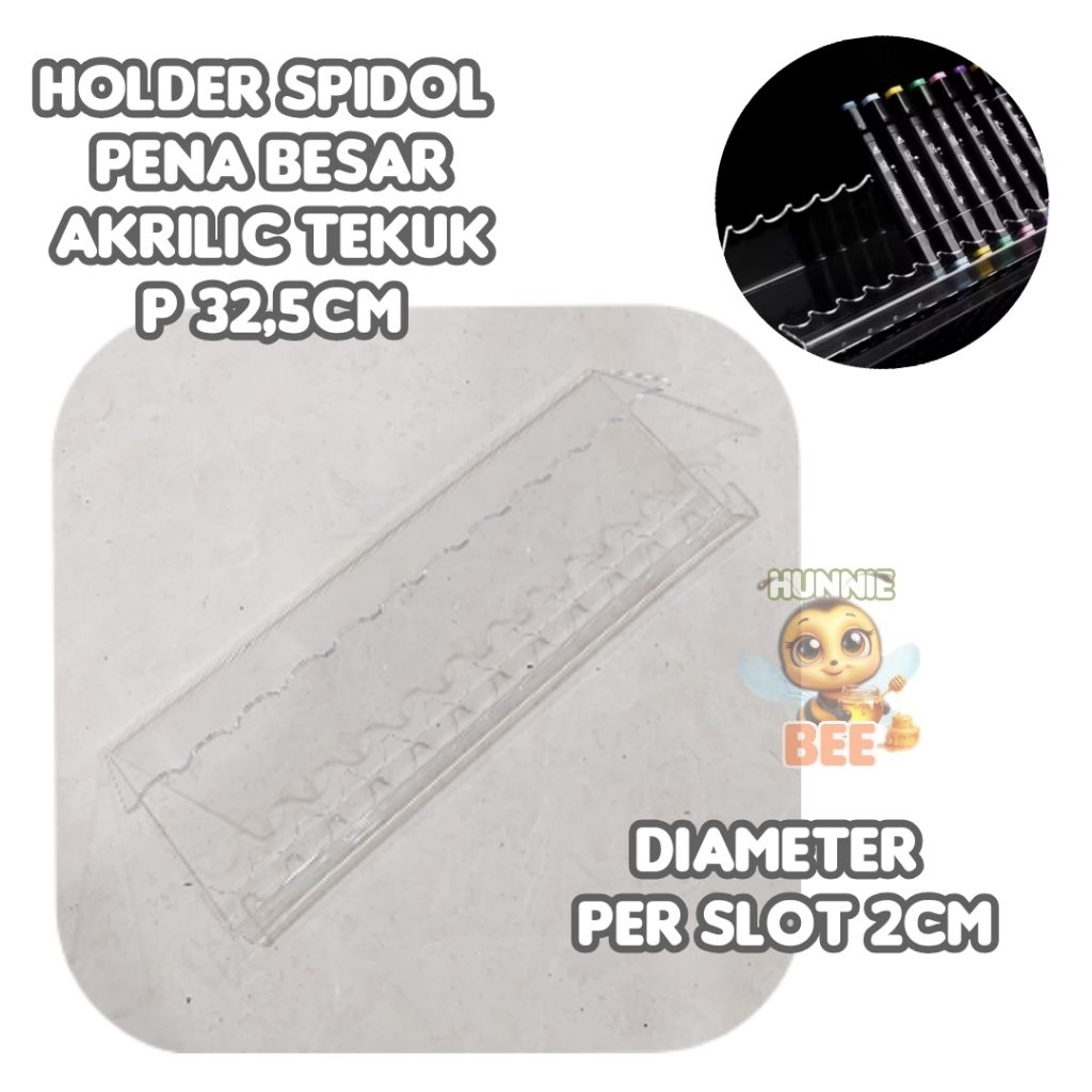 

Holder Spidol PENA BESAR Akrilic tekuk P 32,5CM