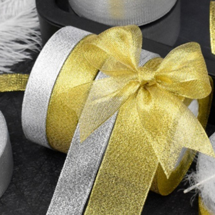 

Pita Metalik Silver Emas 2CM 2.5CM Pita Kado Pita Craft Glitter