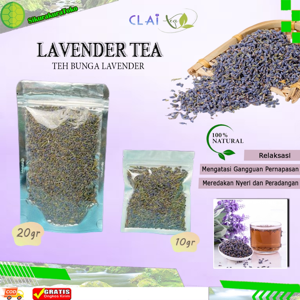 

(sko) Teh Lavender Kering Rempah Bunga lavendel leaf organik minuman herbal lavendula flower tea