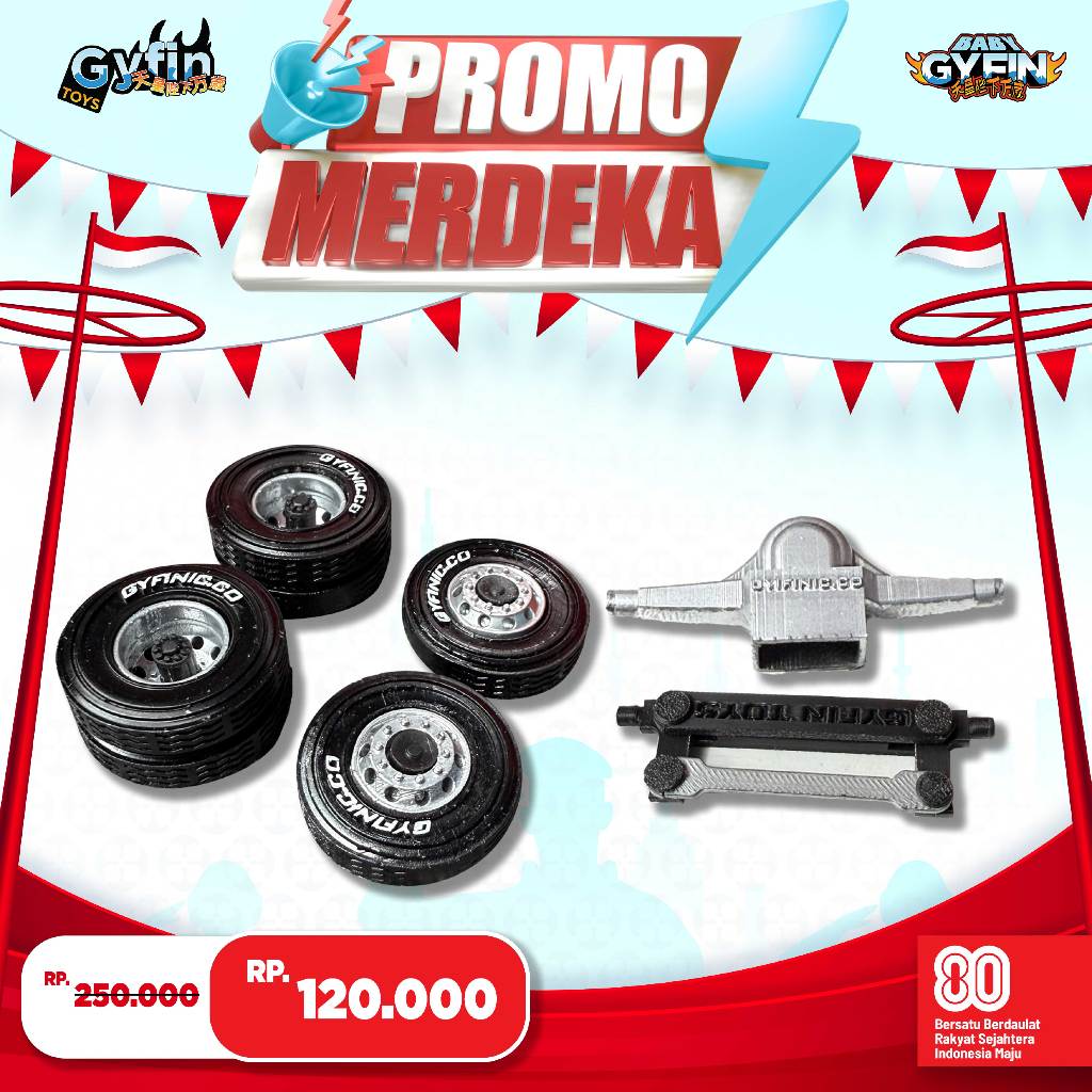 New BAN SET TIEROD DAN GARDAN BELAKANG GYFNIC.CO BUS MINIATUR TIPE 36 SCALE 1:35 S DIECAST