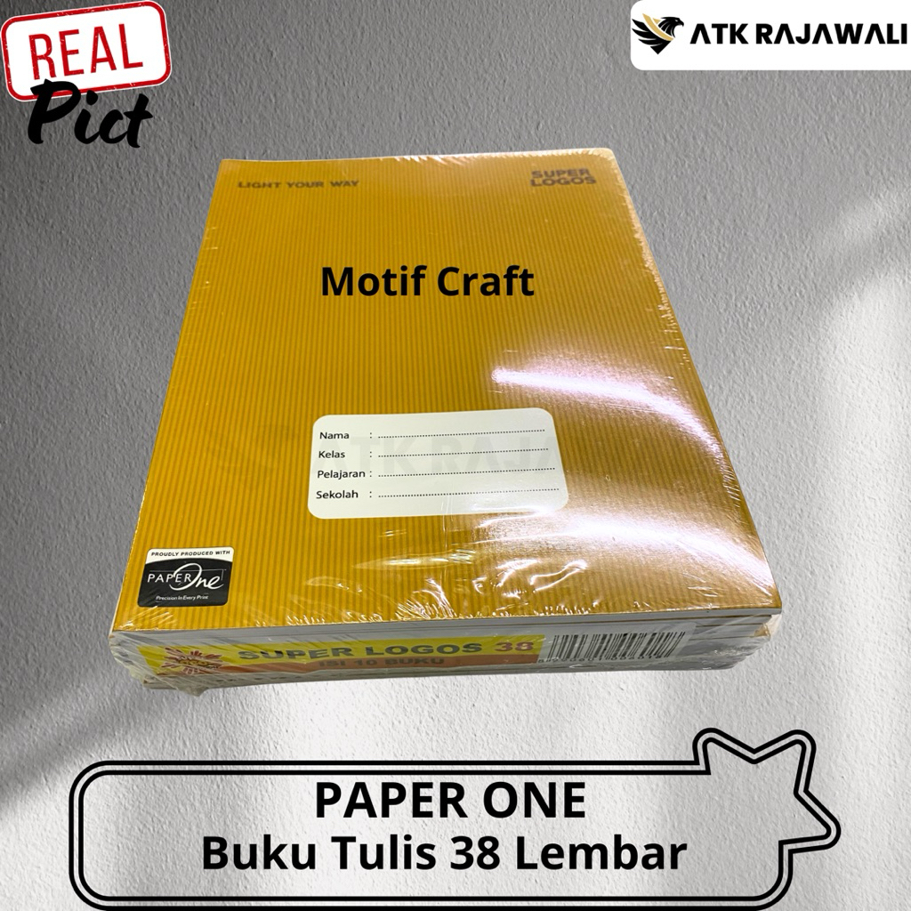 

(Pack) Buku Tulis Super Logos By Paper One Motif Craft Kraft
