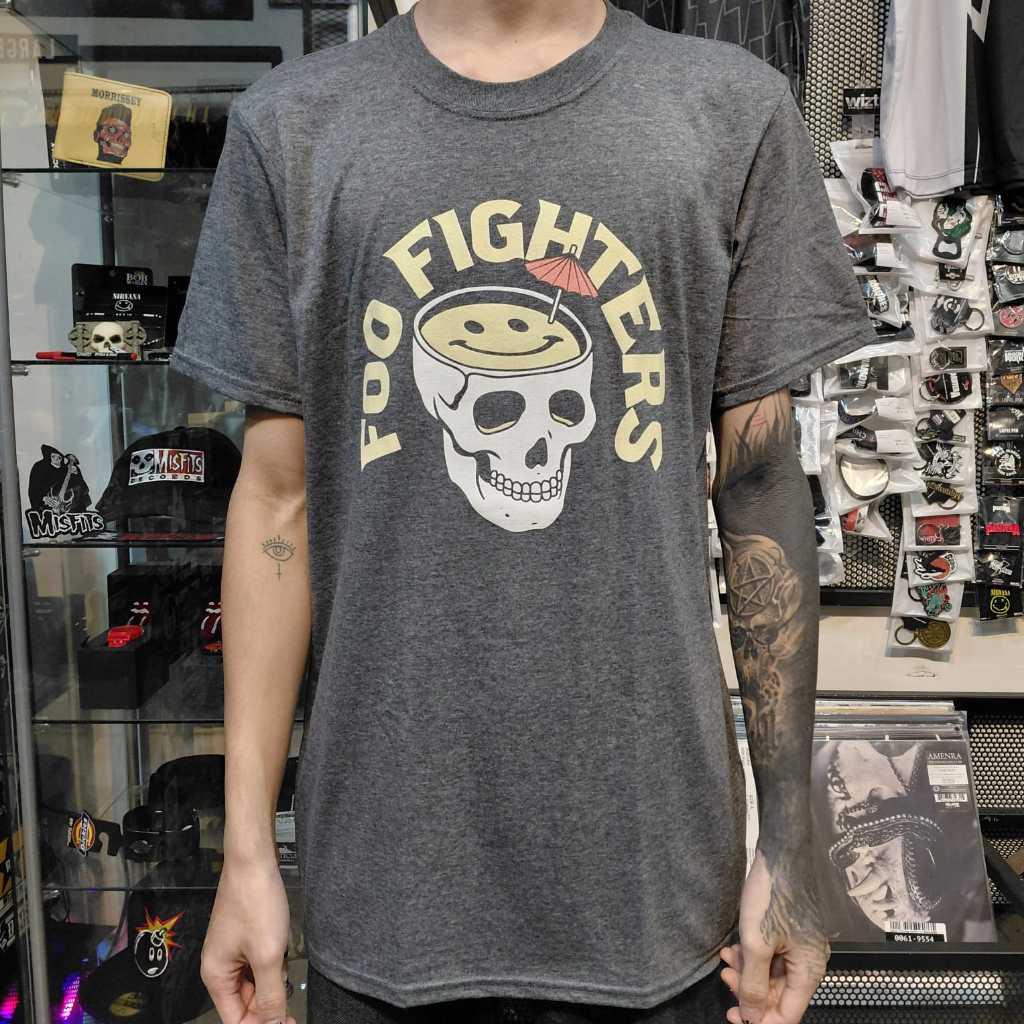 T Shirt Band Official FOO FIGHTERS - SKULL COCKTAIL Original