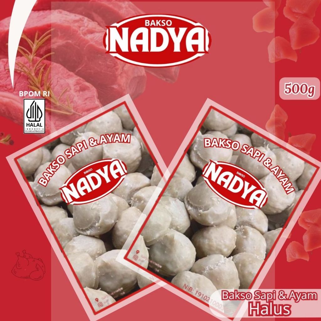 

Bakso daging Sapi dan Ayam varian Halus Nadya HALAL BPOM Reguler Halus