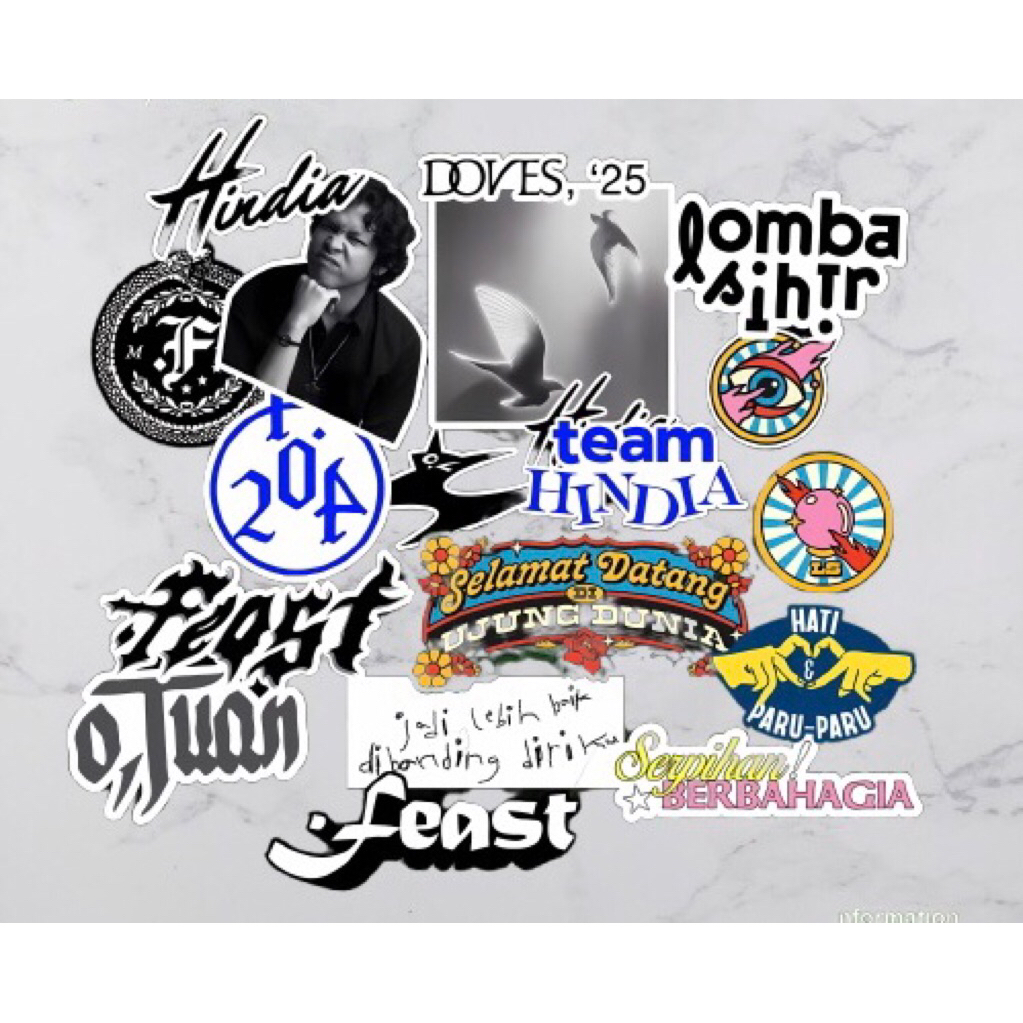 

COD Stickerpack Viral HINDIA/FEAST/STIKER AESTHETIC LAPTOP LOMBA SIHIR Sudah terpotong